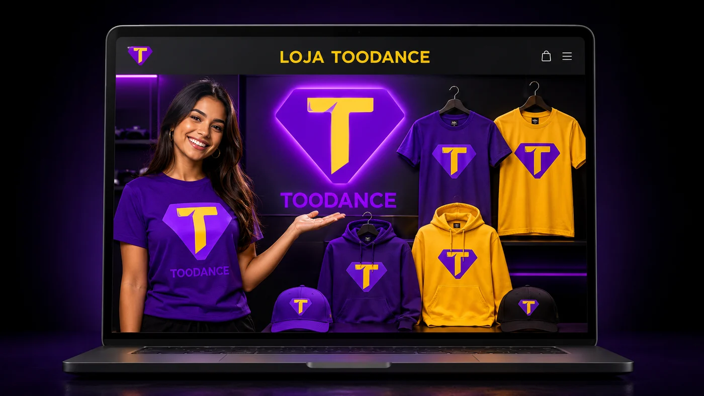 Loja TooDance — vitrine de camisas, bonés e moletons oficiais